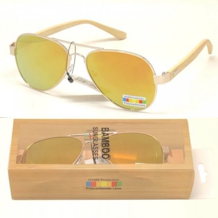 Aviator Bamboo Polycarbonate Sunglasses BA100